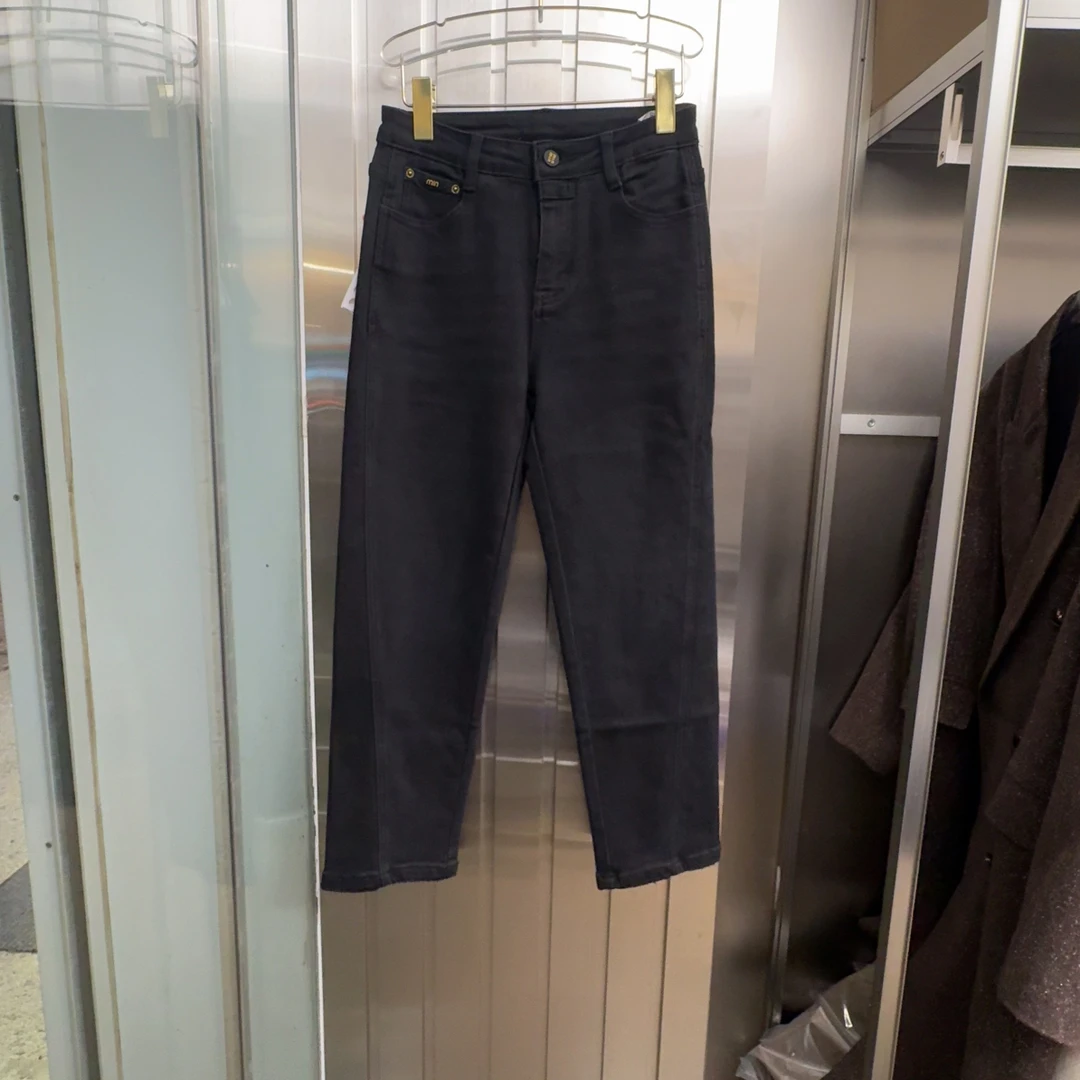 BBL不加绒黑色烟管牛仔裤K22697