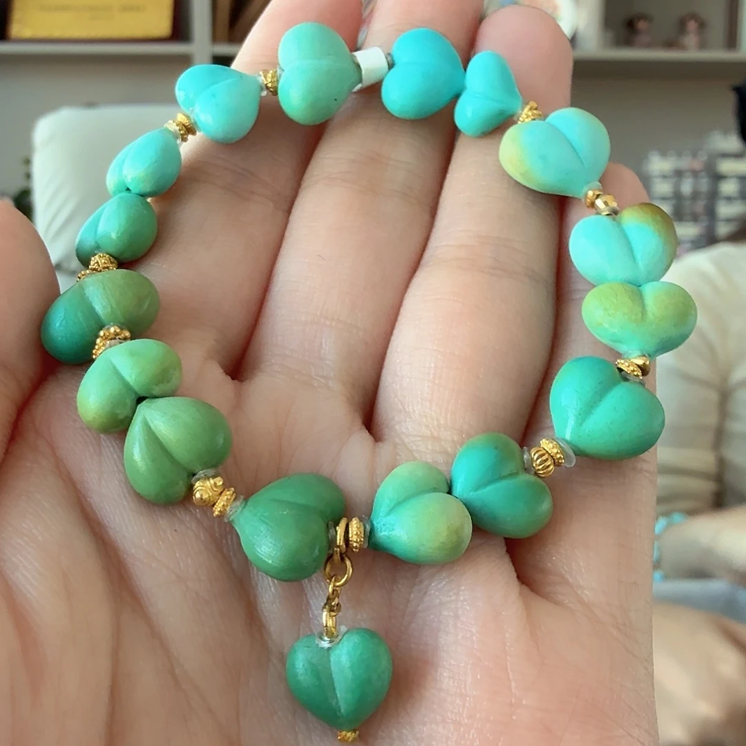 绿松石18K金镶嵌珠宝奇石