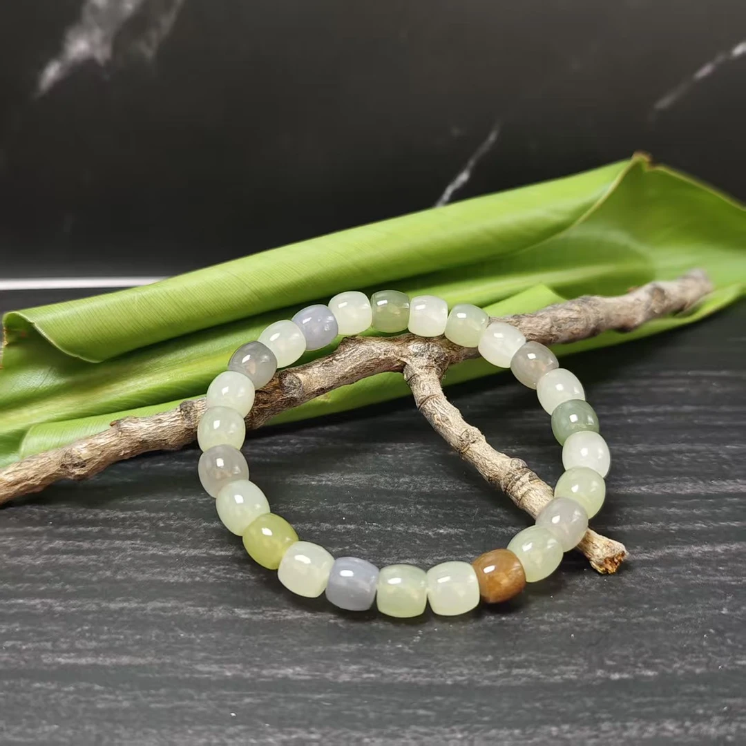 Z和田玉多宝桶珠手串（卡8）3189