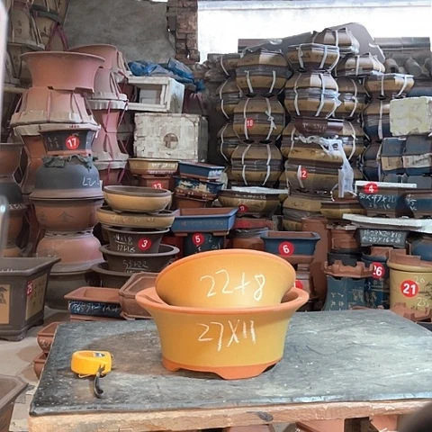 紫砂花盆碗盆两个