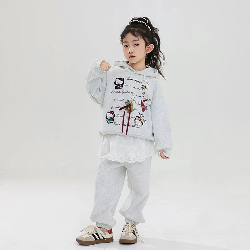 CSC2010宝宝开春套装女童新款儿童韩系高级感穿搭小女孩卫衣套装