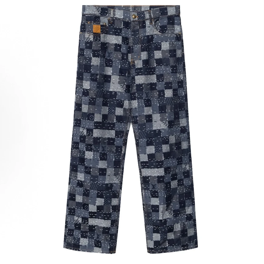 未使用 LouisVuitton/路易威登 LV*Nigo棋盘格牛仔裤36码 BB10229