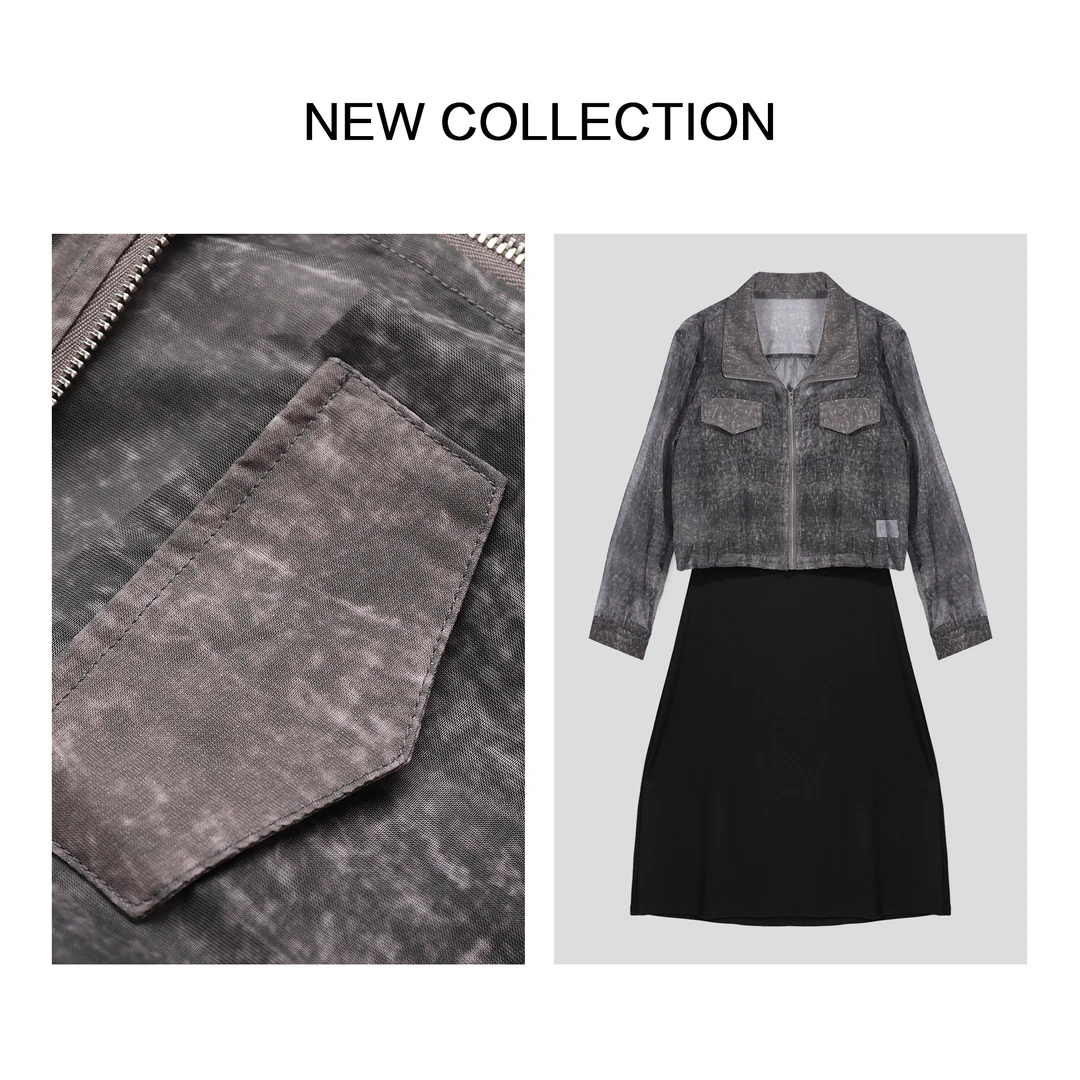 【龙哥专属】L1F38078B 优雅双层纯色打底裙透视网纱外套 3052 3098