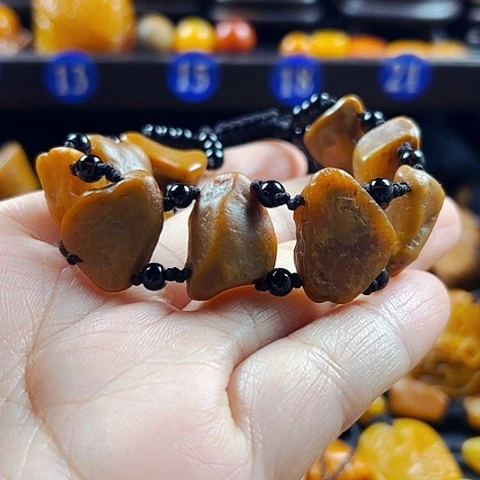 田黄石自*田黄石原石手串