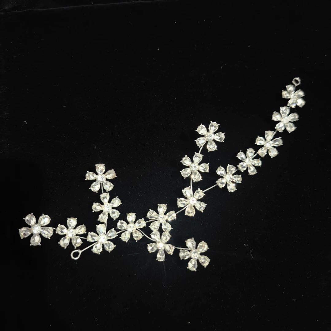 合金仿水晶婚庆饰品 00975新款新娘百搭头饰形状可调节