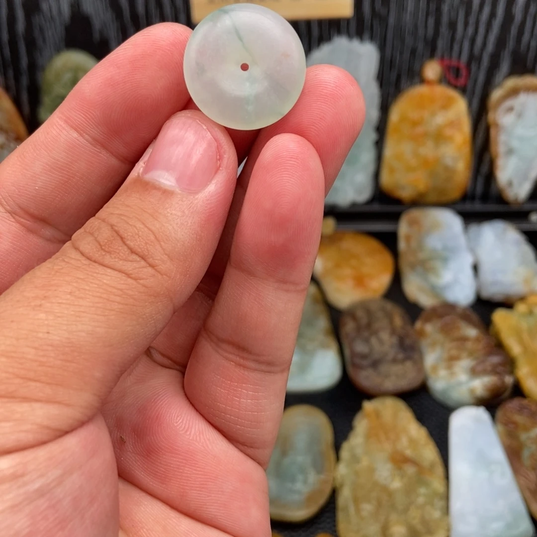 定制翡翠未镶嵌缅甸翡翠A货，21.5直径平安扣