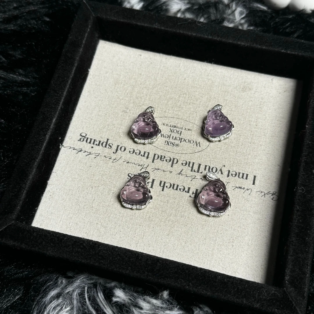 月初原创饰品 B367 紫水晶佛公吊坠 多样性发货（单个）