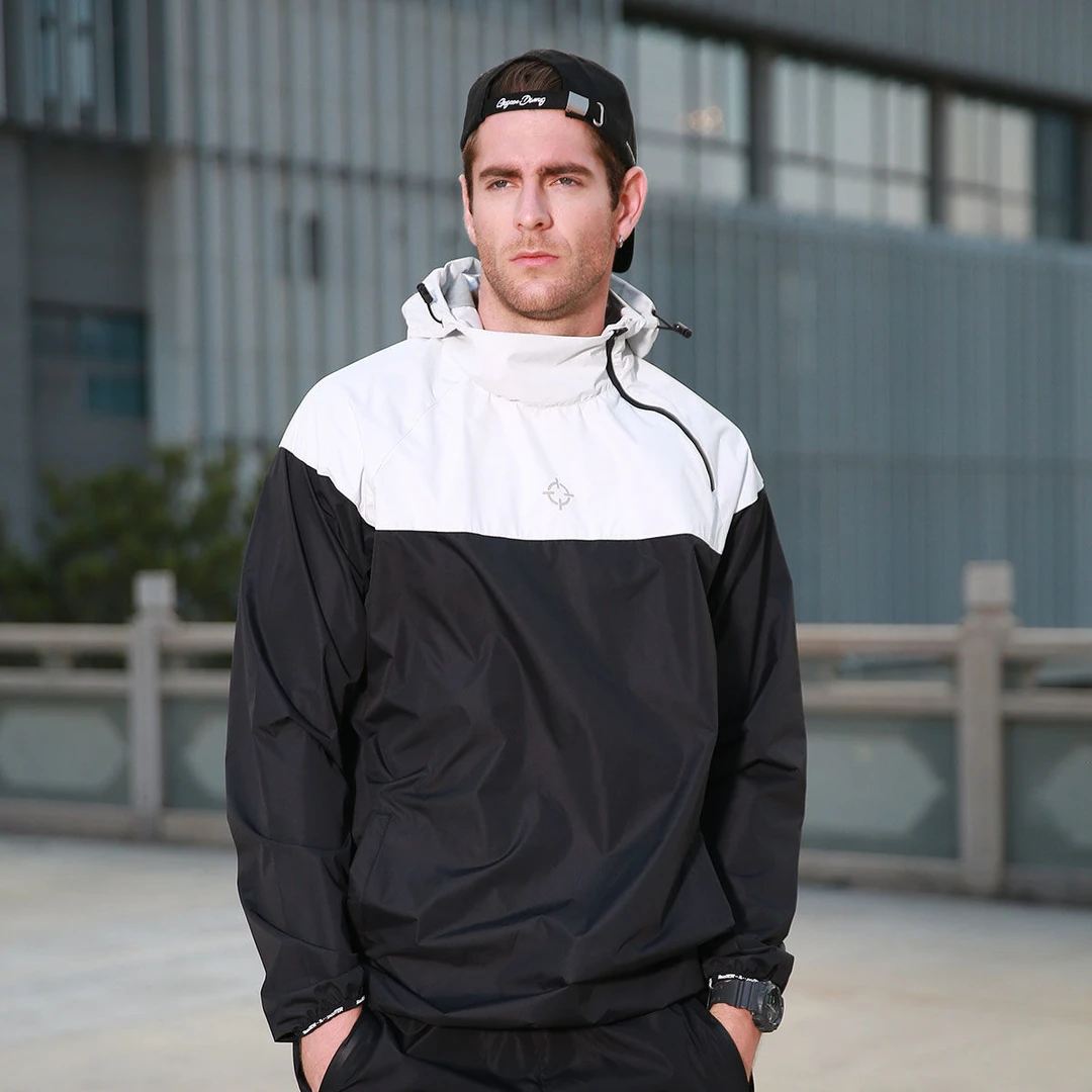 准者2025暴汗服 拼接撞色篮球跑步健身运动休闲暴汗服风衣外套