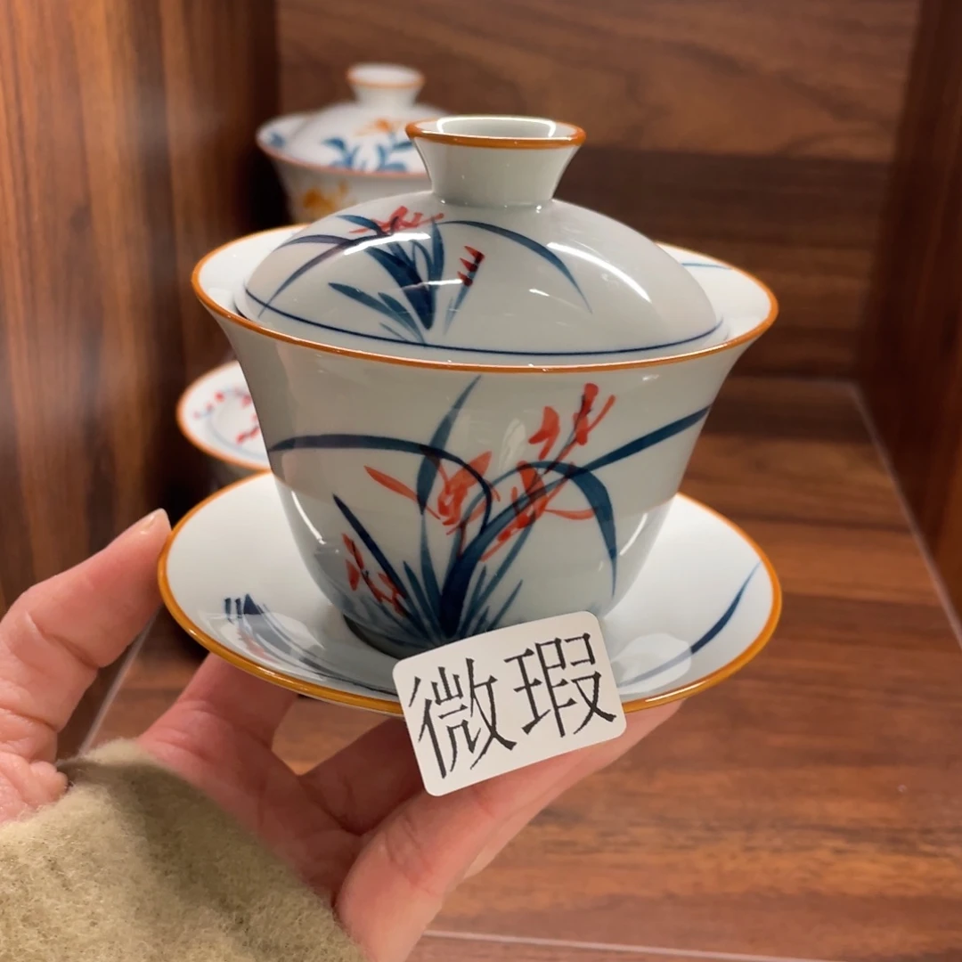 有瑕釉下彩纯手绘