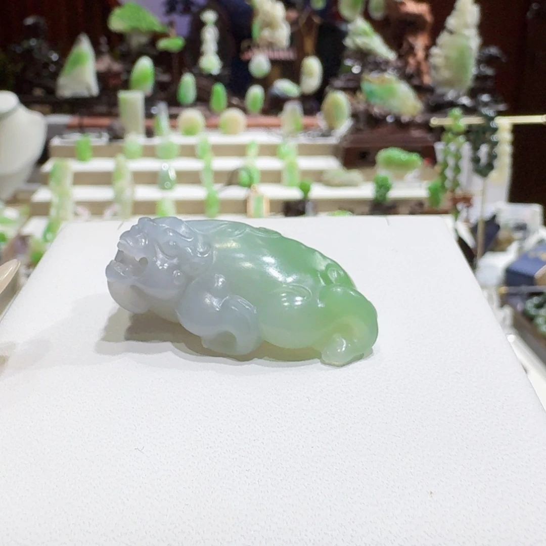 和田玉（翠青玉）未镶嵌挂件紫翠貔貅