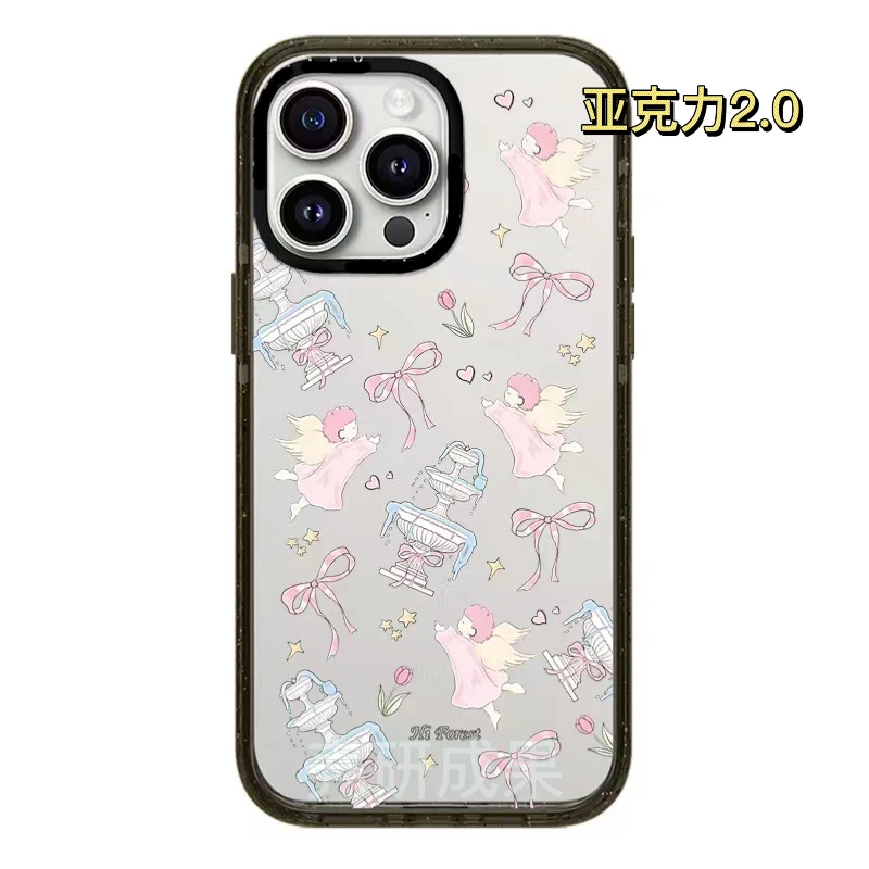 【森林～早报】新上系列芭蕾天鹅蝴蝶结粉色小清新天使手机壳爱心