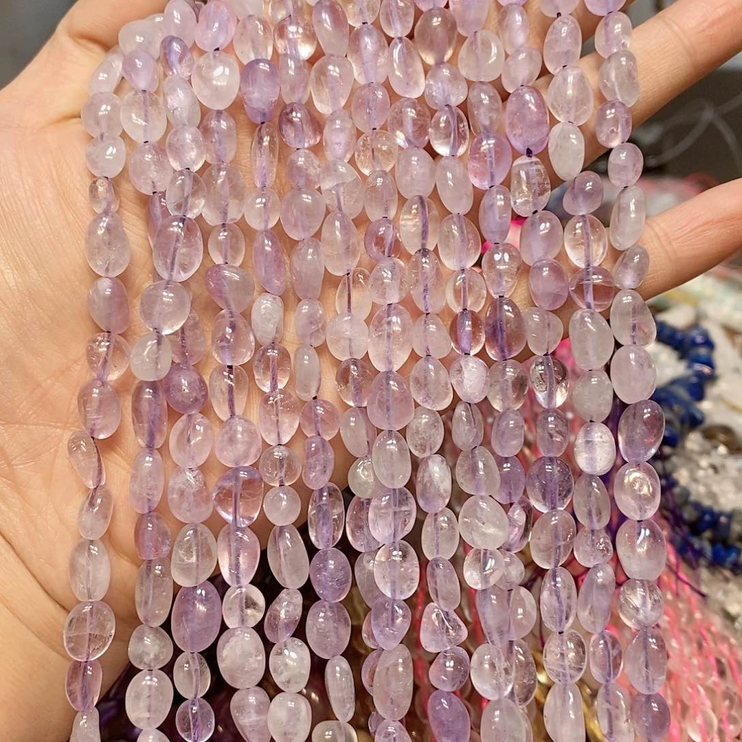 玛瑙/玉髓散珠薰衣草紫水晶一条