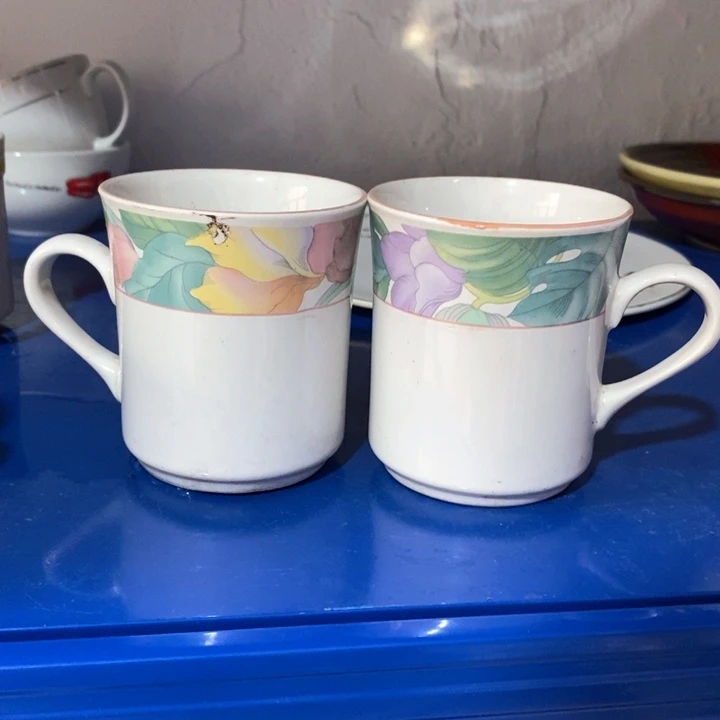 瓷片强化瓷茶杯一对微瑕疵