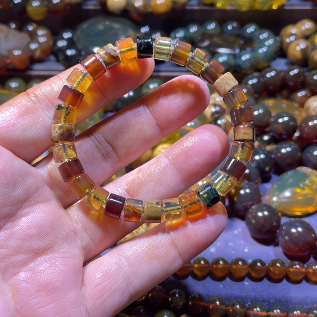 琥珀未镶嵌手链天然