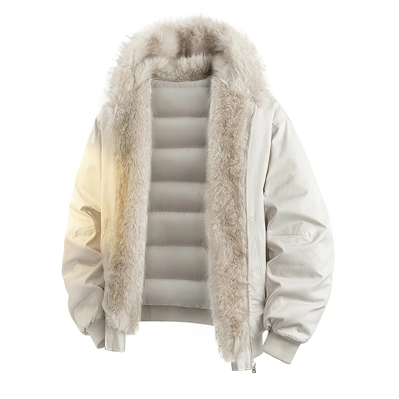 美式复古巴恩风座山雕毛领连帽加绒加厚棉服外套男女款冬季棉衣潮