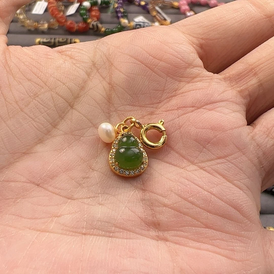 【闪购商品】和田玉颈饰银S925镶嵌一个