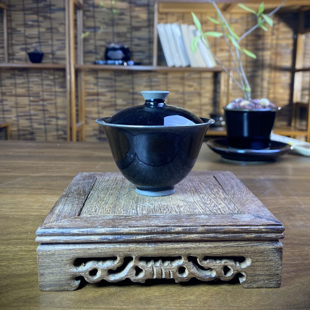 纯手工乌金原矿乌金盖碗