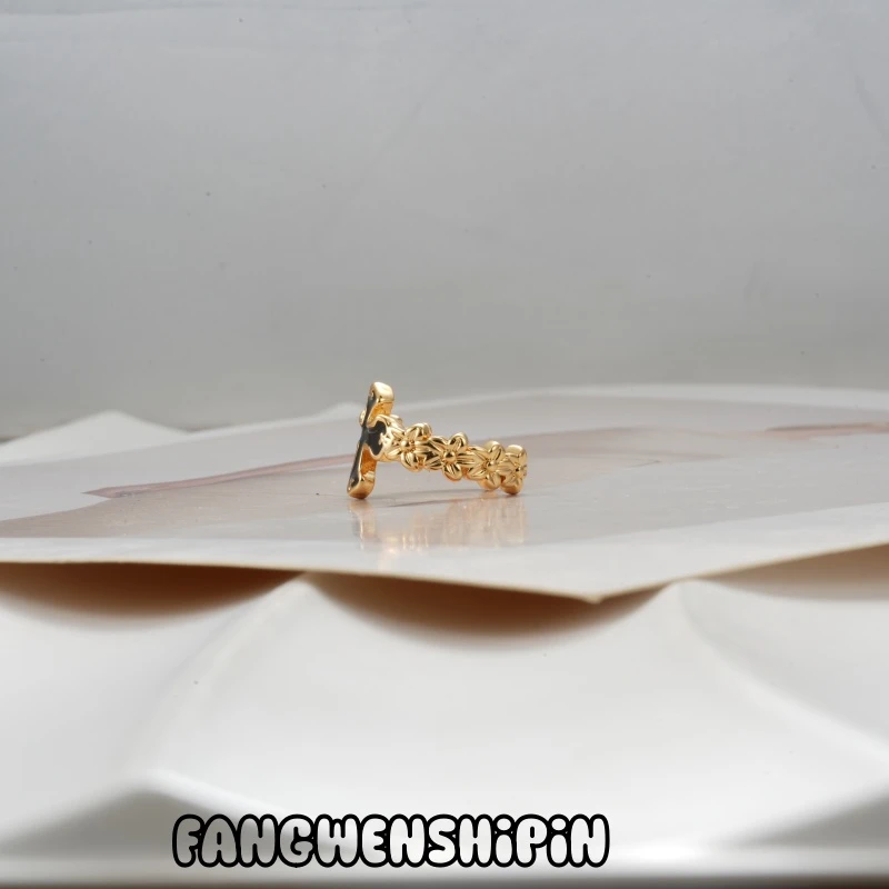 铜合金珐琅戒指 【镀K金】5246【开口可调节】