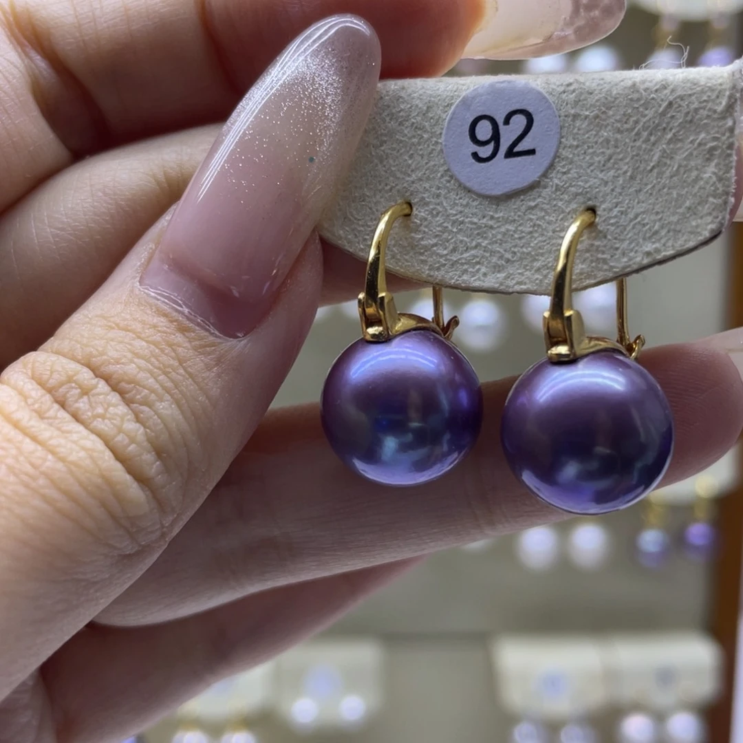 淡水珍珠耳饰银S925镶嵌