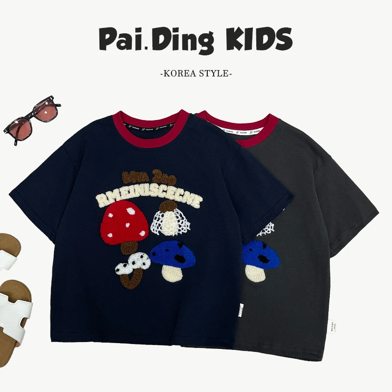 【小首尔】Q3现货-夏儿童韩版卡通立体提花宽松圆领短袖T恤HCXZ4322