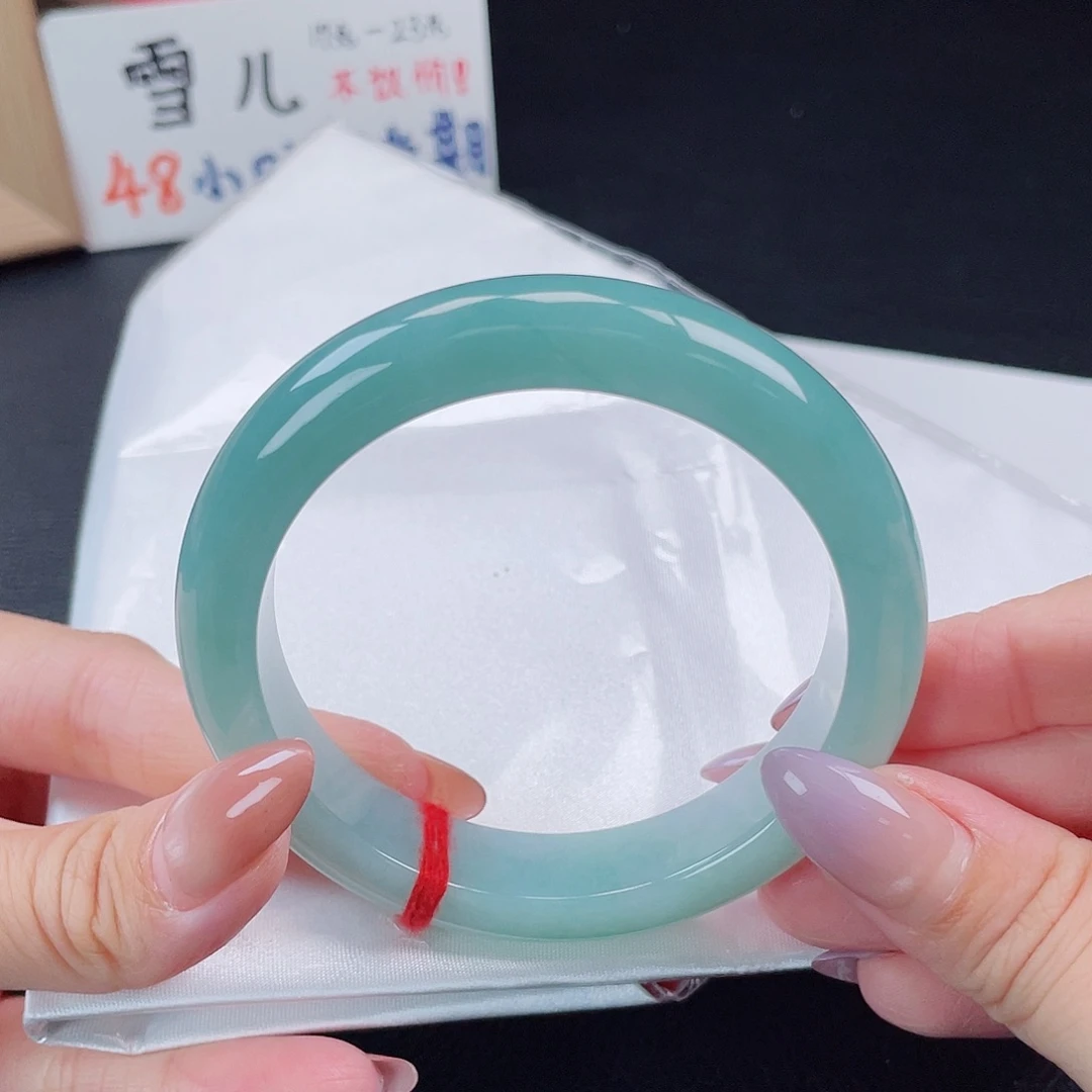 翡翠手镯未镶嵌5821-深色海蓝之谜