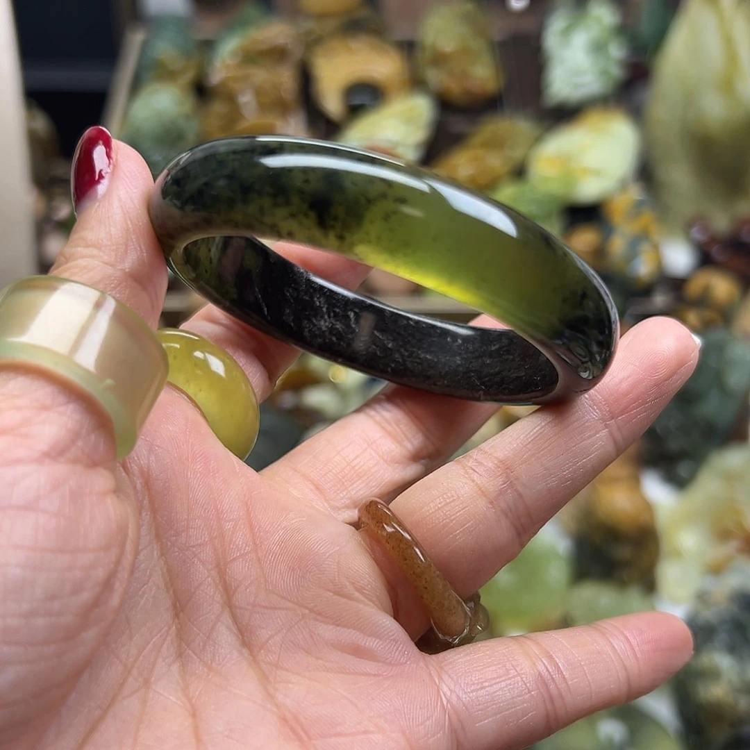 岫玉未镶嵌颈饰岫玉水墨金蝉子55