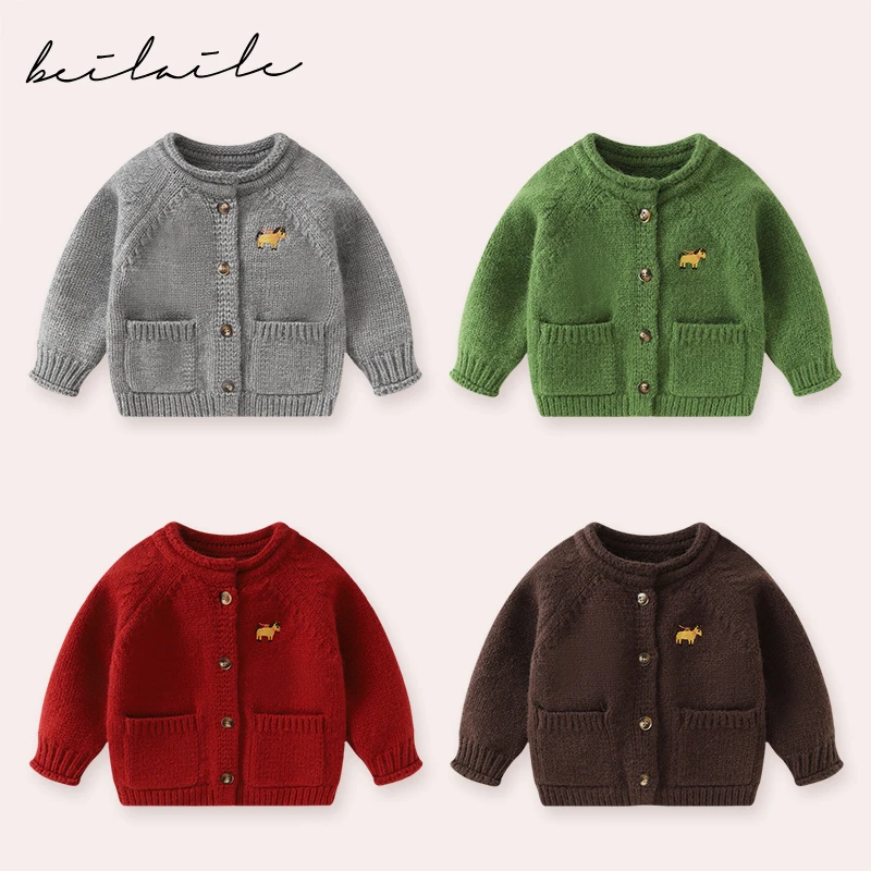 【刺绣可爱毛衣 小乐妈咪】婴儿童上衣服打底衫男童女宝宝秋季