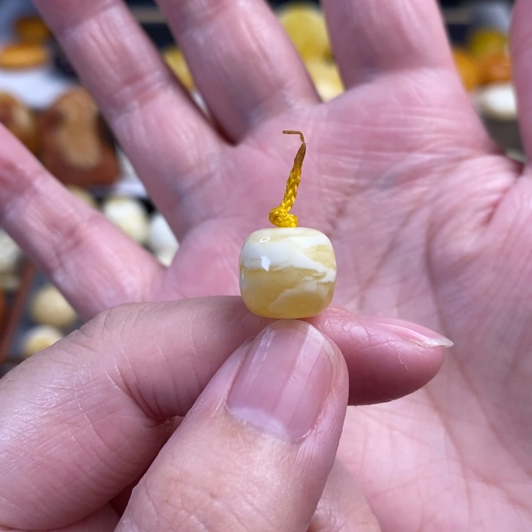 未镶嵌蜜蜡裸石虎皮纹老型单珠11.8