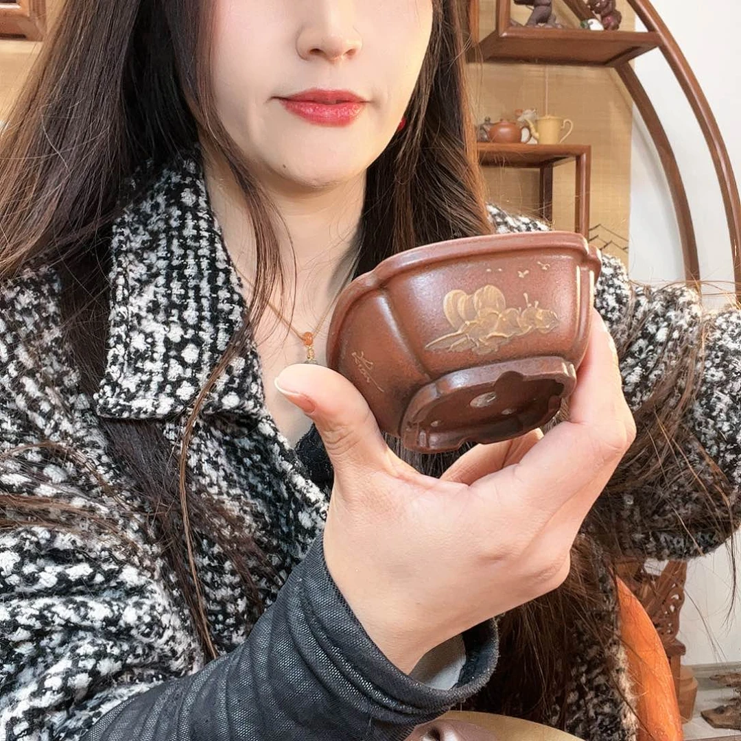 段泥茶壶因***?紫砂花盆