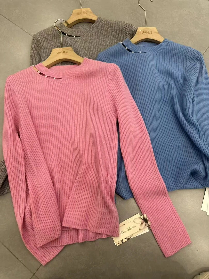 气质女人味高弹力设计感百搭厚款全羊毛半高领打底衫3592