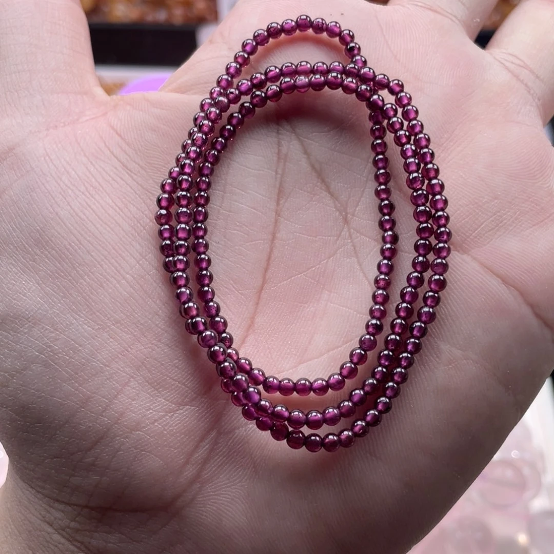 未镶嵌手链烟晶紫牙乌石榴石3mm
