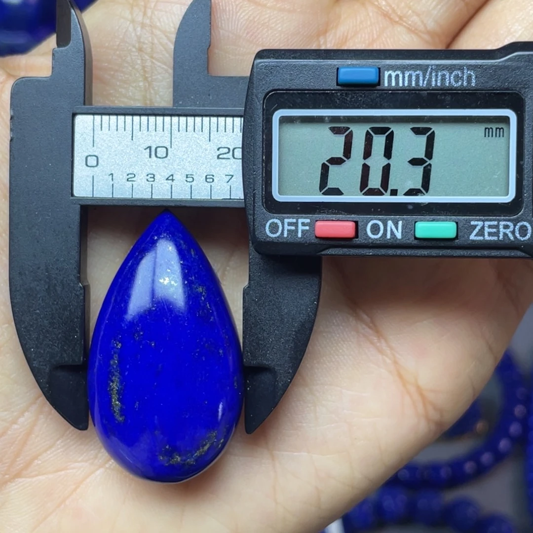 青金石未镶嵌20×35mm裸石水滴蛋面