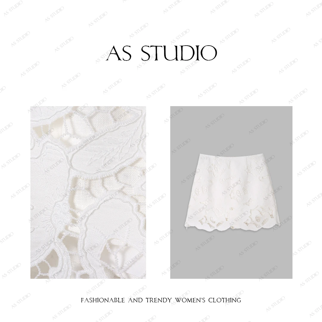 【AS浮雕花】25新重工镂空蕾丝绣花气质百搭裙裤AS25CDQ4602