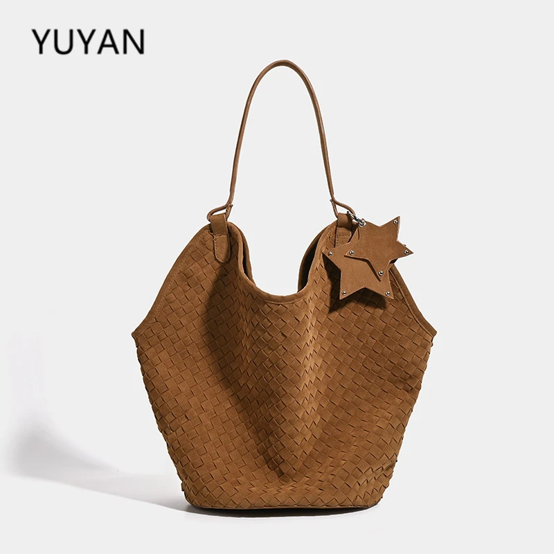 复古怀旧磨砂编织包包女秋冬新款通勤托特包高级感手拎单肩腋下包