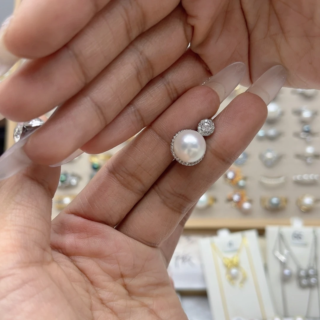 团***团戒指合金淡水珍珠