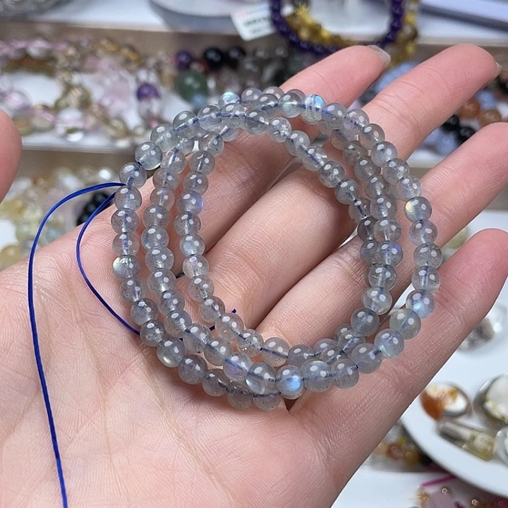 未镶嵌手链水晶灰月光三圈