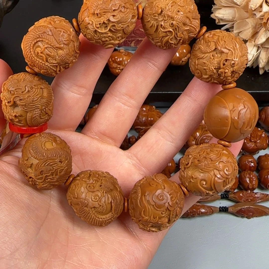 橄榄核手串/手链权昌 24九龙戏珠