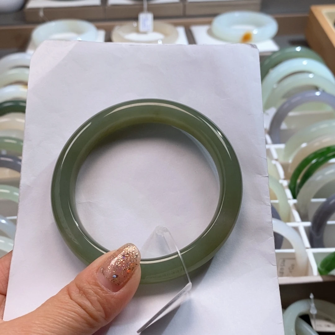 和田玉手镯未镶嵌深晴水59.60