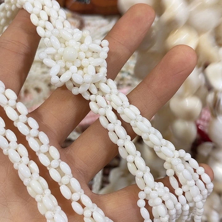 D***L玛瑙/玉髓合金珠宝半成品精品白原枝毛衣链