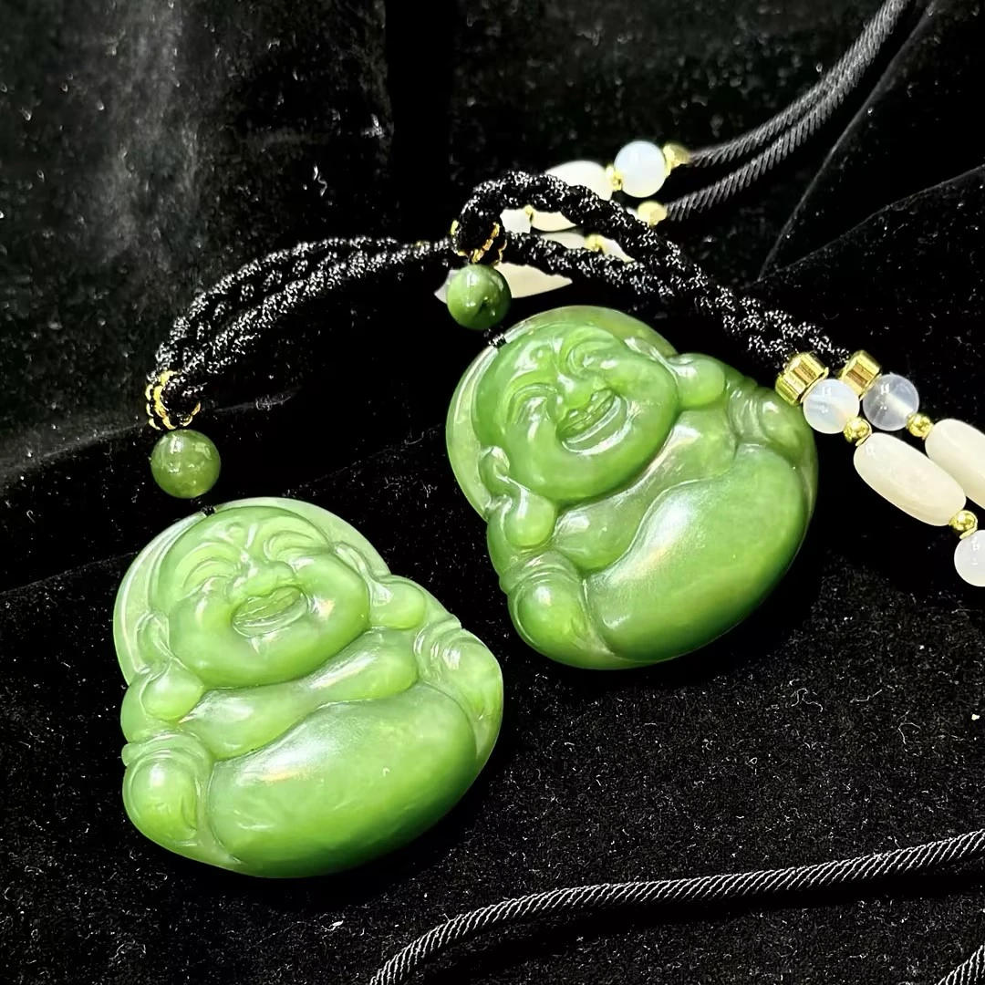 【CH】碧玉老油绿佛公吊坠（多样性发其一）