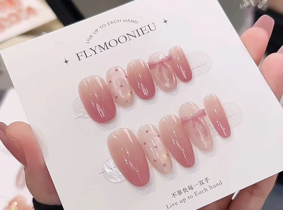 紫薇格格  蝶诗舞 纯手工定制美甲贴片  气质仙气高级穿戴甲10片