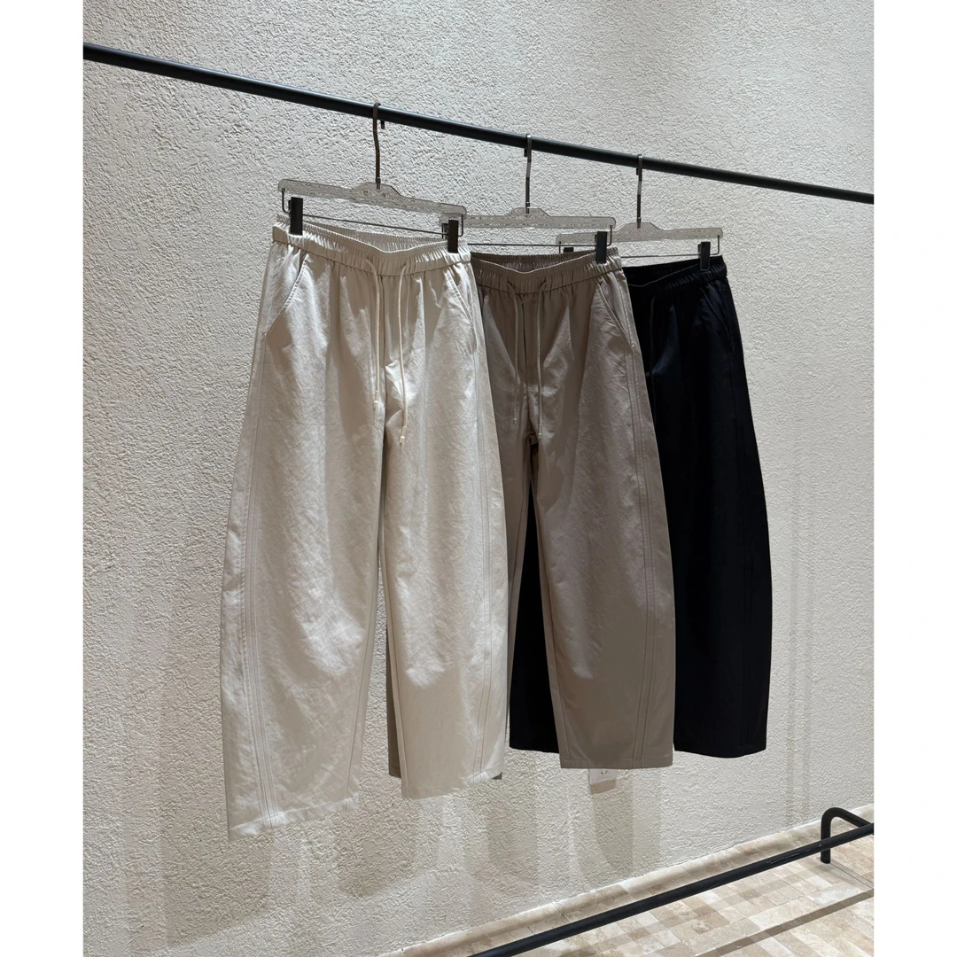 云柔触感纯色简约百搭显瘦松紧腰弯刀裤直筒香蕉裤休闲长裤男