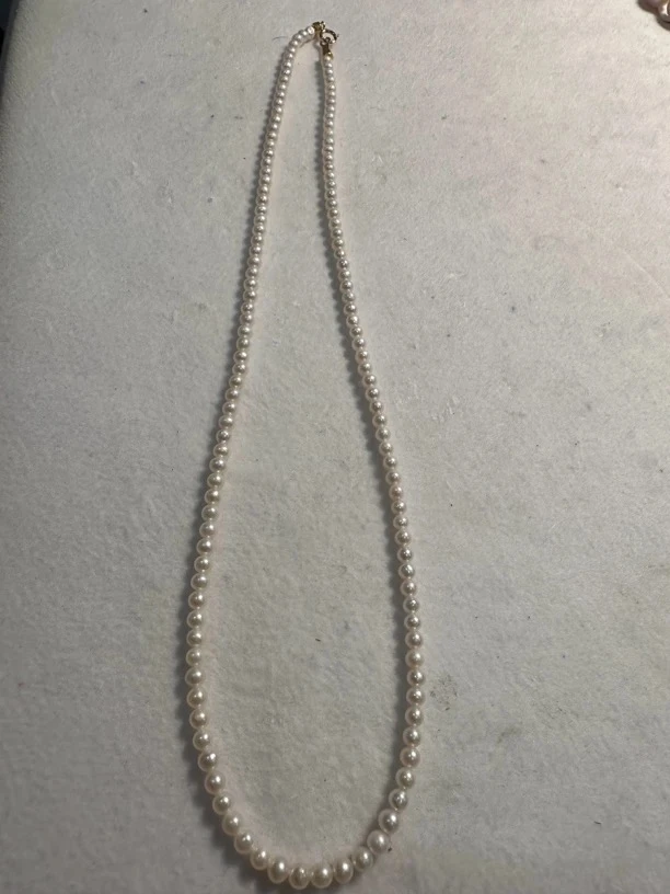 【天圻珠宝】天然淡水珍珠项链2-3mm正圆极强光极微瑕18K金