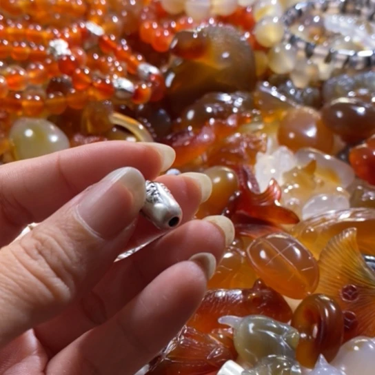 玛瑙/玉髓玛瑙配饰银S925镶嵌平****0