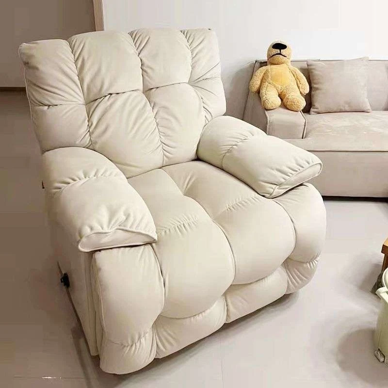 林氐家具多功能单人沙发椅奶油可躺可坐客厅卧室摇摇椅头等太空懒