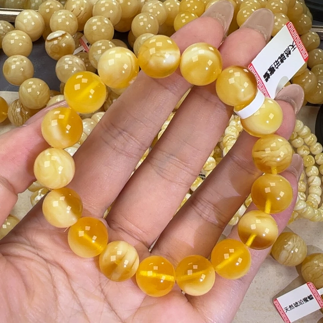 手链琥珀未镶嵌17.6金白