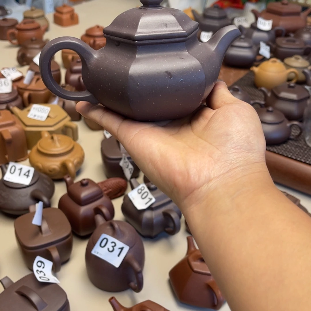 茶壶紫砂六方仿古300毫升