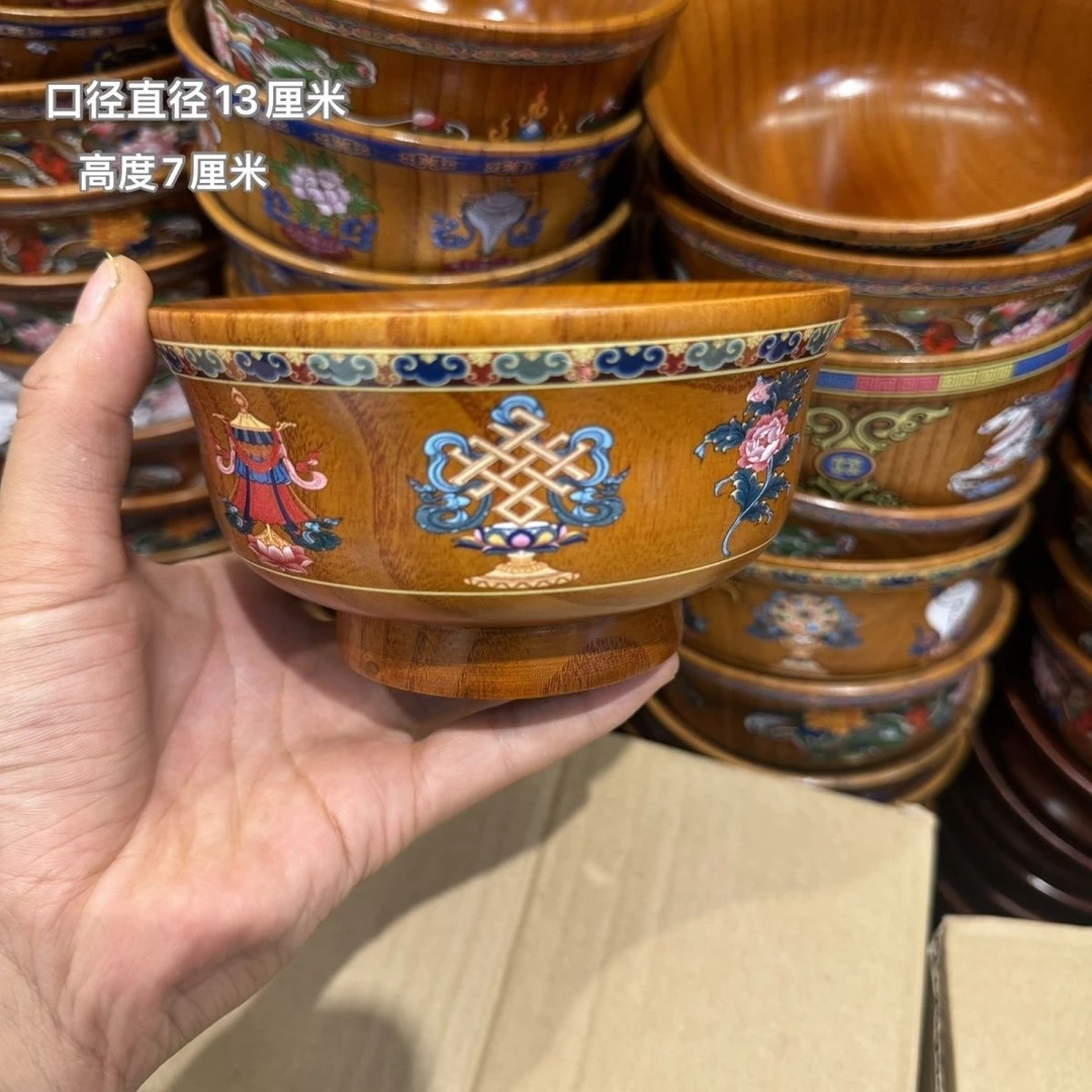 【新疆西藏包邮】木碗藏式实木特色餐具家用防烫奶茶民族饭碗隔热