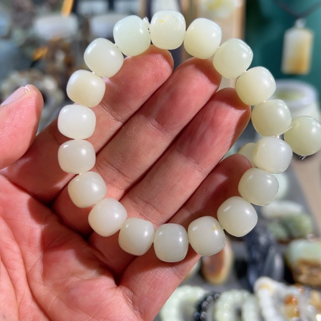 和田玉未镶嵌手链真皮真色