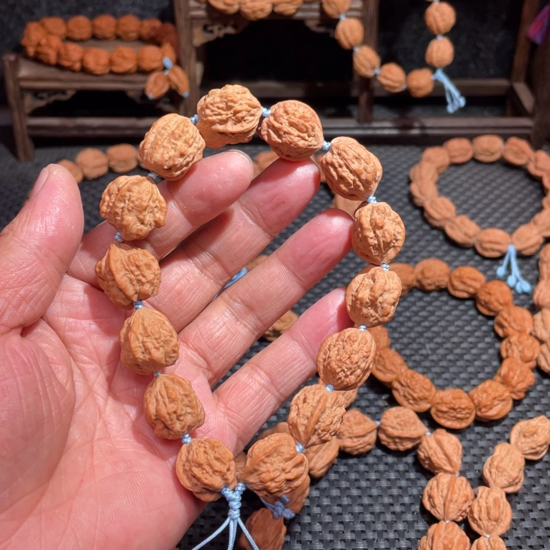文玩核桃手串 原生态 嵩山老树异型蛤蟆头